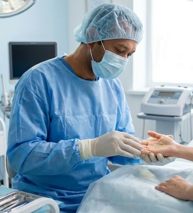 Indian healthcare professional consulting with a patient